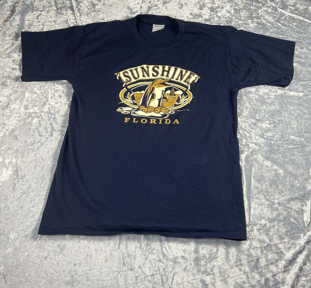 Vintage 1999 All Sport Sunshine Florida Dolphin Graphic T-Shirt